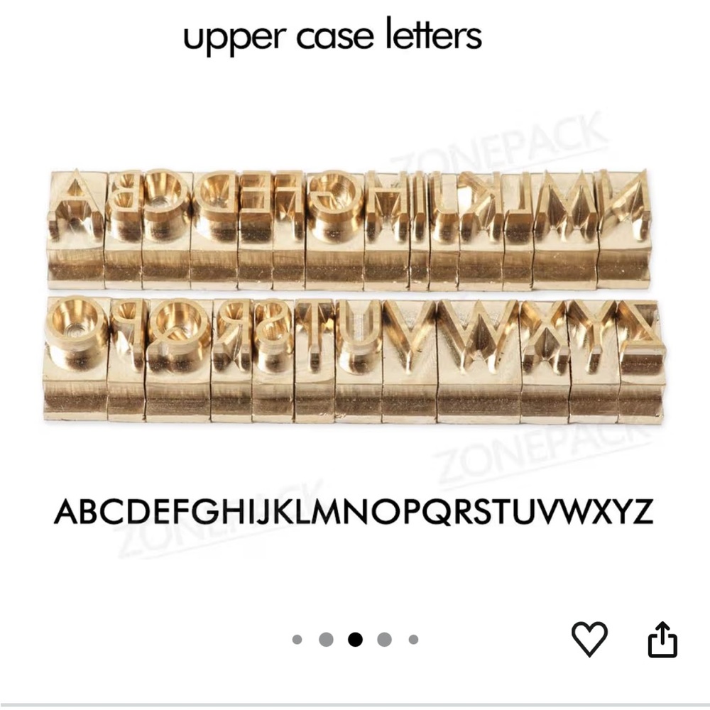 Wood Box Set Brass Stamping Letters
